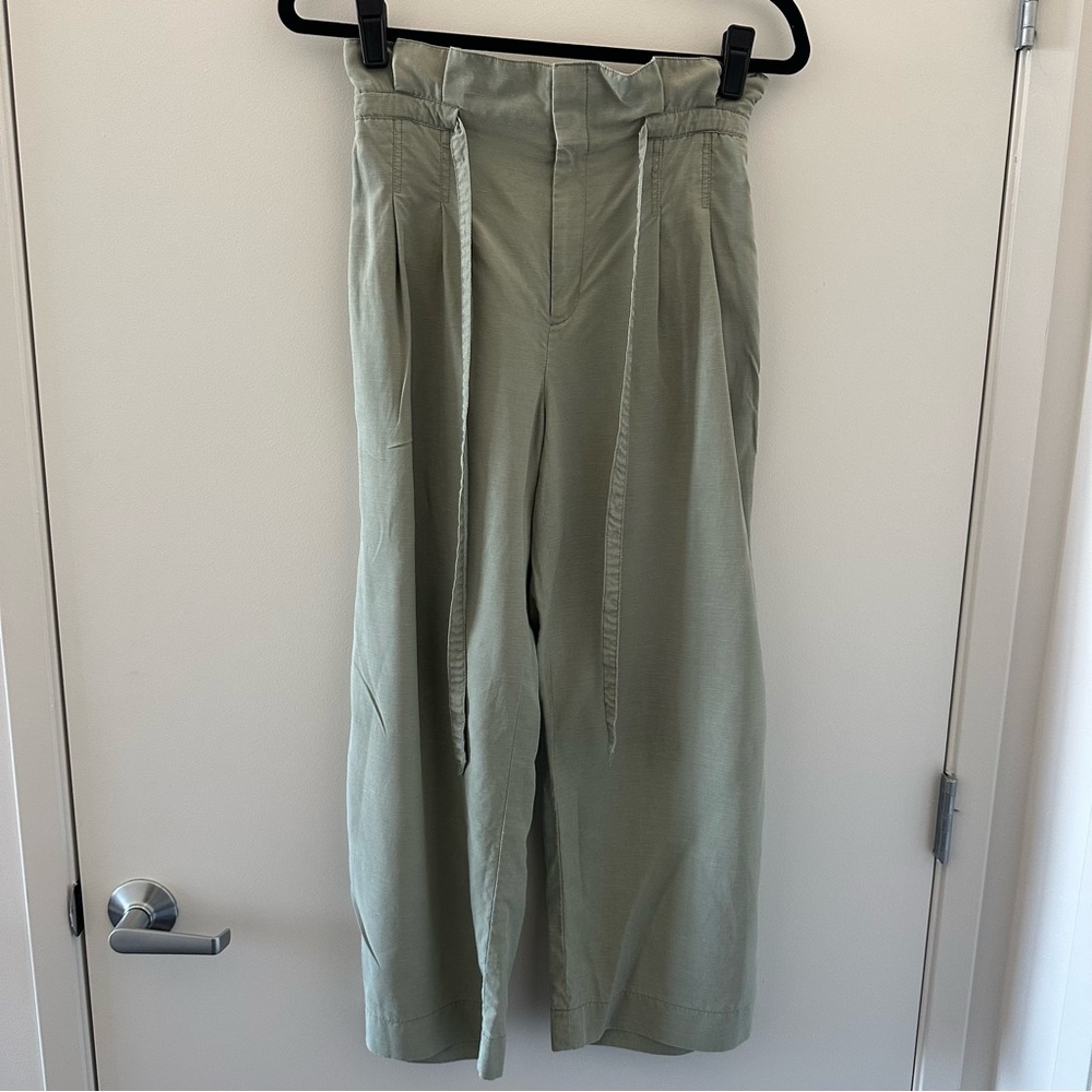 CLUB MONACO Green Wide-Leg Pants